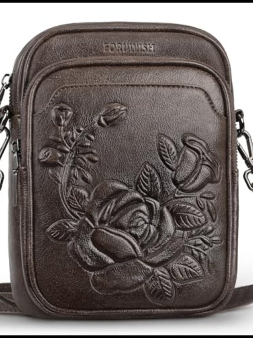RFID Crossbody Bag Vegan Leather 8-Pocket Phone Purse